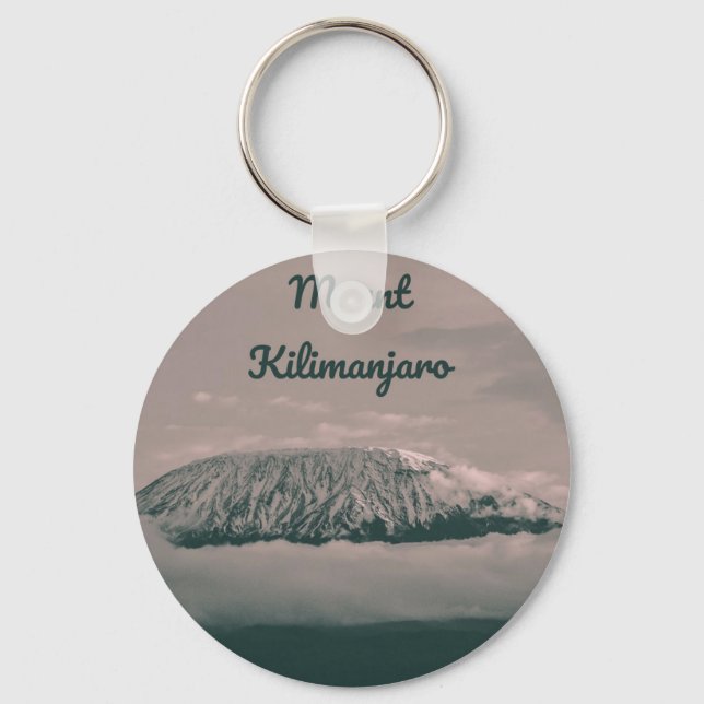 Mount Kilimanjaro Snow Volcano in Tanzania Africa Keychain (Front)