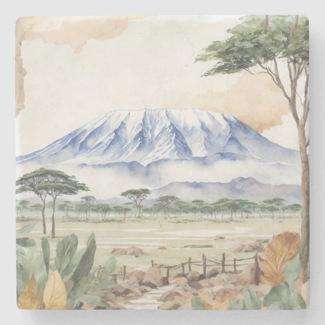 Mount Kilimanjaro Stone Coaster (Front)