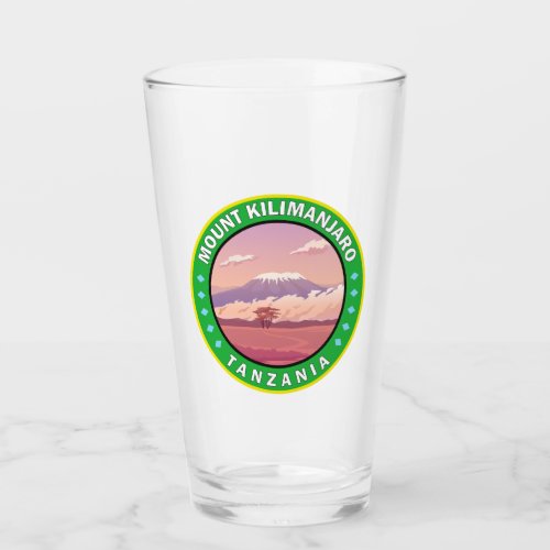 Mount Kilimanjaro Tanzania Africa Circle Badge Glass