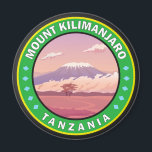 Mount Kilimanjaro Tanzania Africa Circle Badge Magnet<br><div class="desc">Mount Kilimanjaro vector artwork design. It is the highest mountain in Africa and the tallest freestanding mountain in the world.</div>