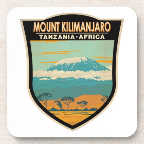 Mount Kilimanjaro Tanzania Africa Vintage Beverage Coaster