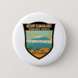 Mount Kilimanjaro Tanzania Africa Vintage Button