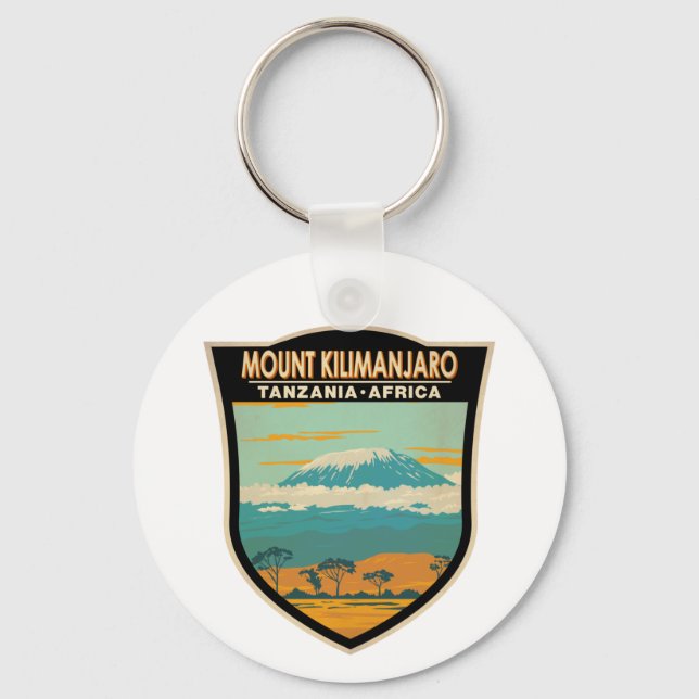 Mount Kilimanjaro Tanzania Africa Vintage  Keychain (Front)