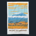Mount Kilimanjaro Tanzania Africa Vintage Kitchen Towel<br><div class="desc">Mount Kilimanjaro vector artwork design. It is the highest mountain in Africa and the tallest freestanding mountain in the world.</div>