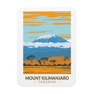 Mount Kilimanjaro Tanzania Africa Vintage Magnet