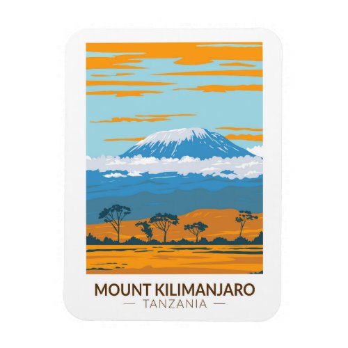 Mount Kilimanjaro Tanzania Africa Vintage Magnet