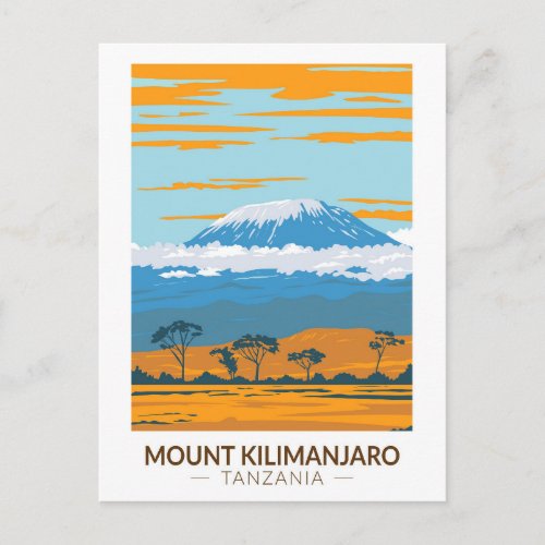 Mount Kilimanjaro Tanzania Africa Vintage Postcard