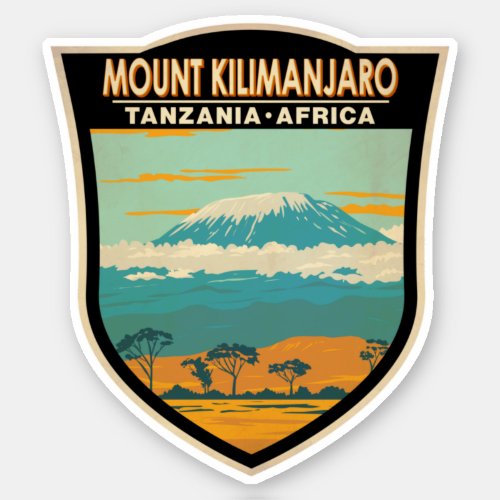 Mount Kilimanjaro Tanzania Africa Vintage Sticker