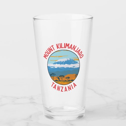 Mount Kilimanjaro Tanzania Distressed Circle Glass