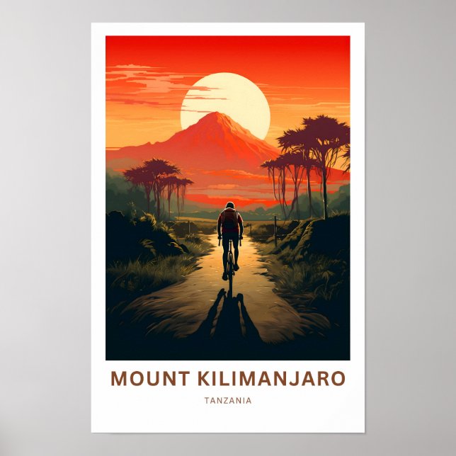 Mount Kilimanjaro Tanzania Travel Print (Front)