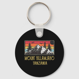 Mount Kilimanjaro Tanzania Vintage Retro Climbing Keychain