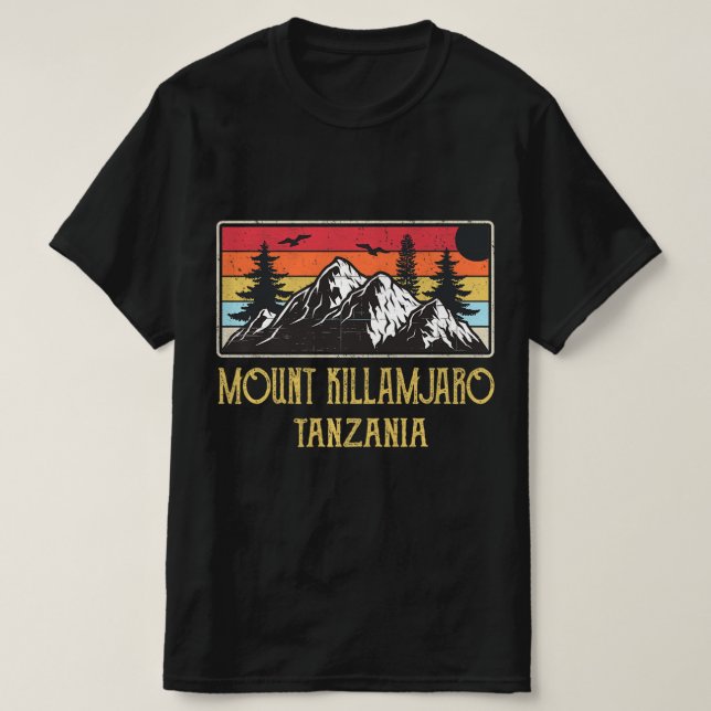 Mount Kilimanjaro Tanzania Vintage Retro Climbing  T-Shirt (Design Front)
