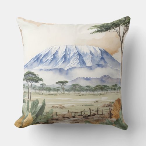 Mount Kilimanjaro Throw Pillow