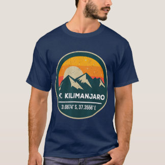 Mount Kilimanjaro with GPS Coordinates T-Shirt