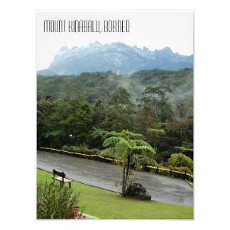 Mount Kinabalu Mountain and Jungle Borneo Photo Print