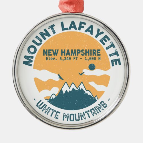 Mount Lafayette Summit NHampshire _ Retro Vintage Metal Ornament
