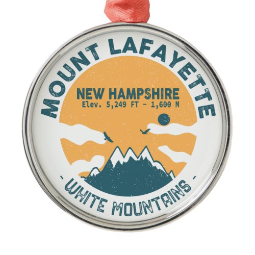 Mount Lafayette Summit N.Hampshire - Retro Vintage Metal Ornament
