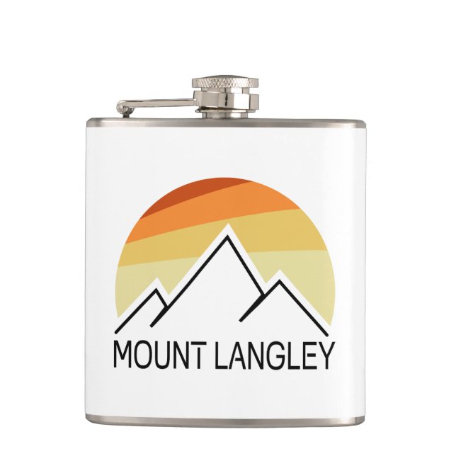 Mount Langley California Retro Flask (Front)