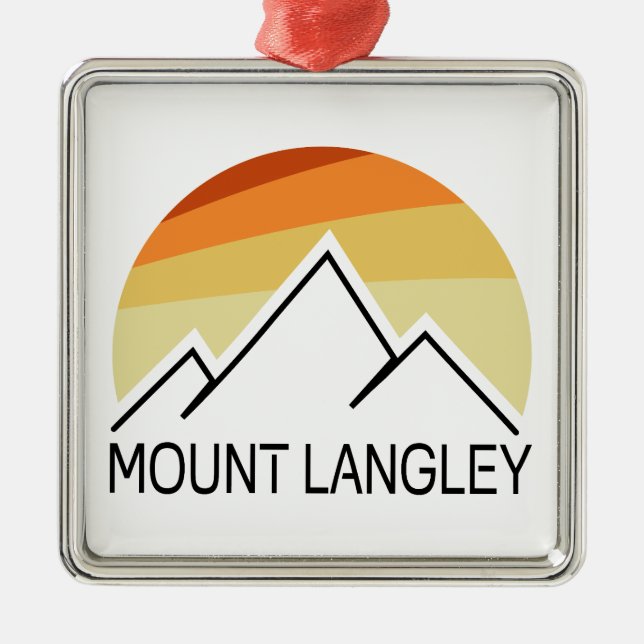 Mount Langley California Retro Metal Ornament (Front)