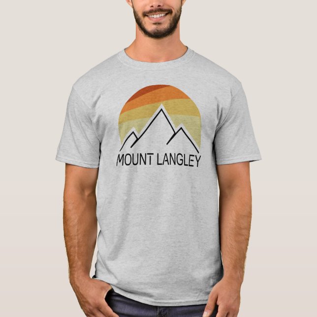 Mount Langley California Retro T-Shirt (Front)