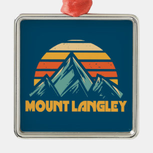 Mount Langley California Retro Turquoise Metal Ornament