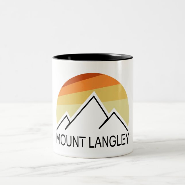 Mount Langley California Retro Two-Tone Coffee Mug (Center)