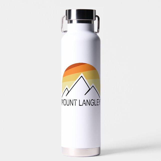 Mount Langley California Retro Water Bottle (Front)