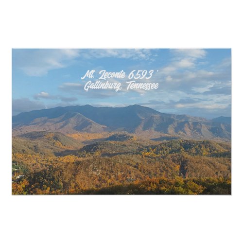 Mount Leconte Gatlinburg Tennessee Elevation Poster