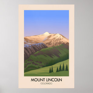 Mount Lincoln Colorado USA Travel Poster