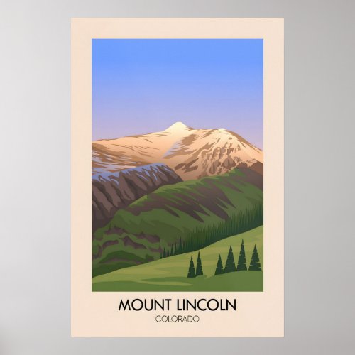 Mount Lincoln Colorado USA Travel Poster