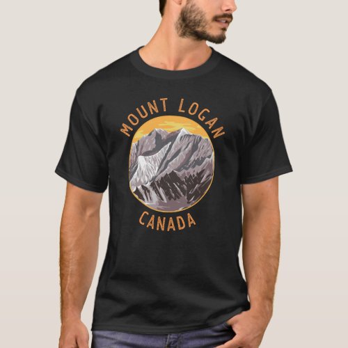 Mount Logan Canada Distressed Circle T_Shirt