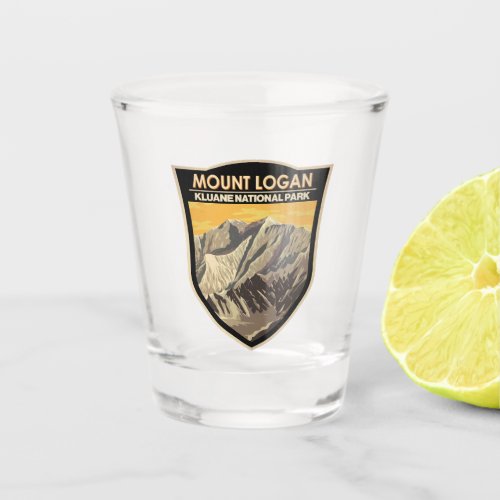 Mount Logan Canada Travel Art Vintage Shot Glass