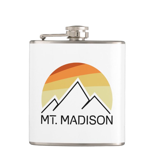 Mount Madison New Hampshire Retro Flask (Front)