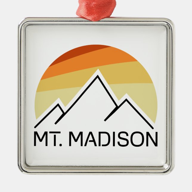 Mount Madison New Hampshire Retro Metal Ornament (Front)