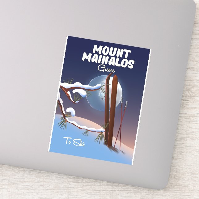 Mount Mainalos Greek ski print. Sticker (Detail)