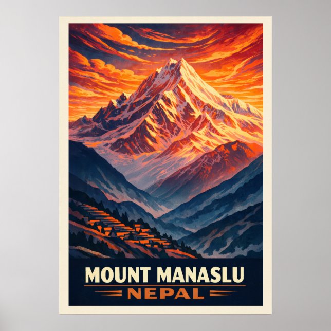 Mount Manaslu Nepal V03 Poster (Front)