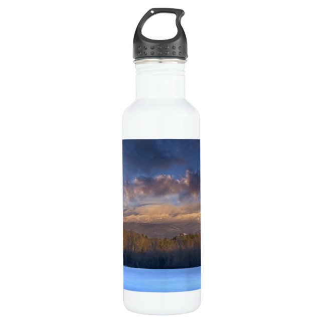 Mount Mansfield Sunset Vermont Water Bottle (Front)