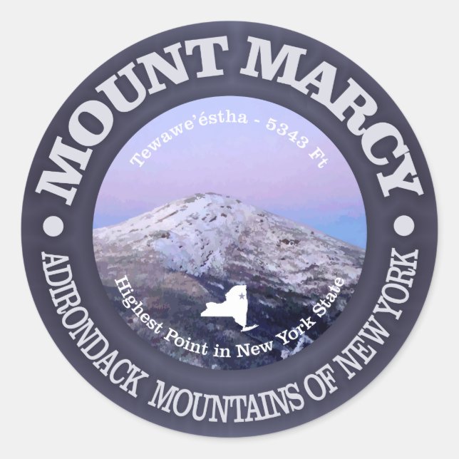 Mount Marcy Classic Round Sticker (Front)