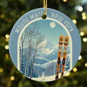 Mount Marcy New York ski area souvenir  Ceramic Ornament