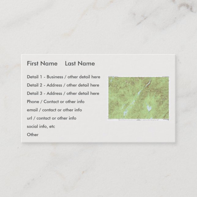 Mount Marcy Topographical Map - Adirondack Park Business Card (Front)
