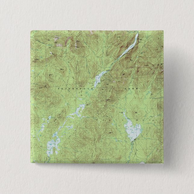 Mount Marcy Topographical Map - Adirondack Park Button (Front)