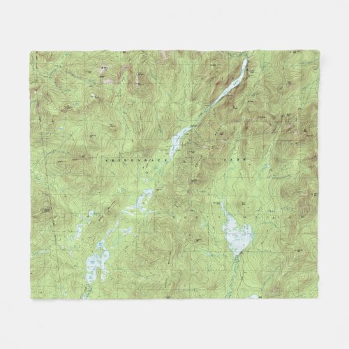 Mount Marcy Topographical Map _ Adirondack Park Fleece Blanket
