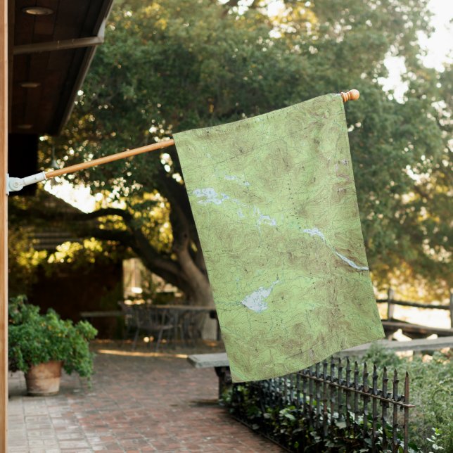 Mount Marcy Topographical Map - Adirondack Park House Flag (In SItu)