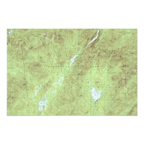 Mount Marcy Topographical Map _ Adirondack Park Photo Print