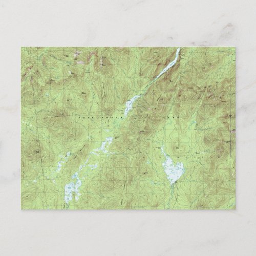 Mount Marcy Topographical Map _ Adirondack Park Postcard