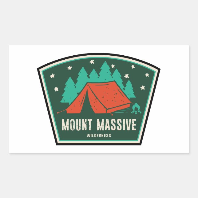 Mount Massive Wilderness Colorado Camping Rectangular Sticker (Front)
