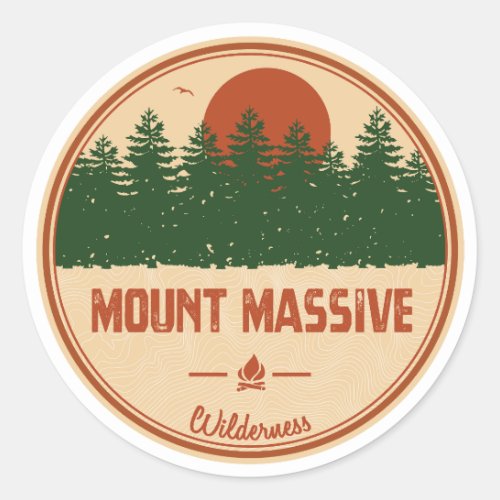 Mount Massive Wilderness Colorado Classic Round Sticker