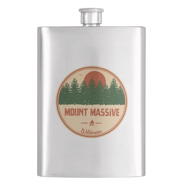 Mount Massive Wilderness Colorado Flask (Front)
