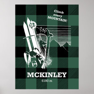 Mount McKinley Alaska Denali Park Mountaineering Poster