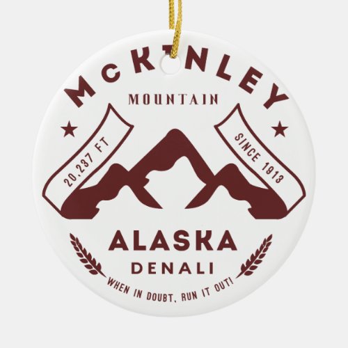 Mount McKinley Denali Alaska Ceramic Ornament